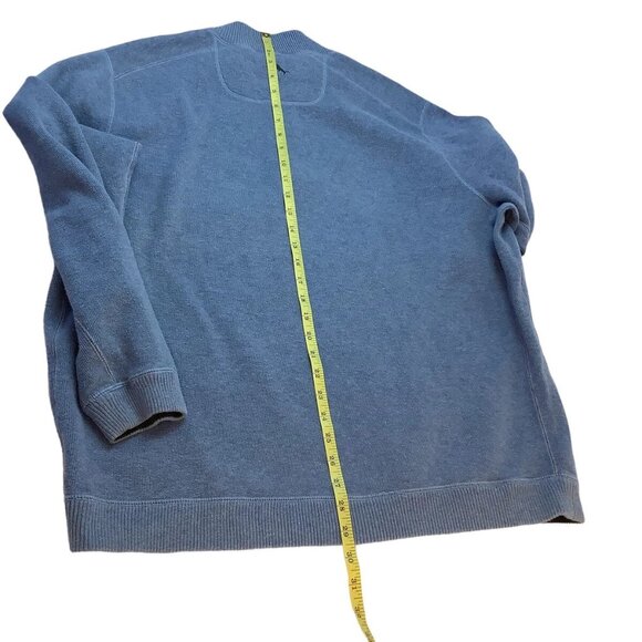 Tommy Bahama 1/4 Zip Blue Pullover Sweater Adult Size L Mock Neck - Picture 5 of 9